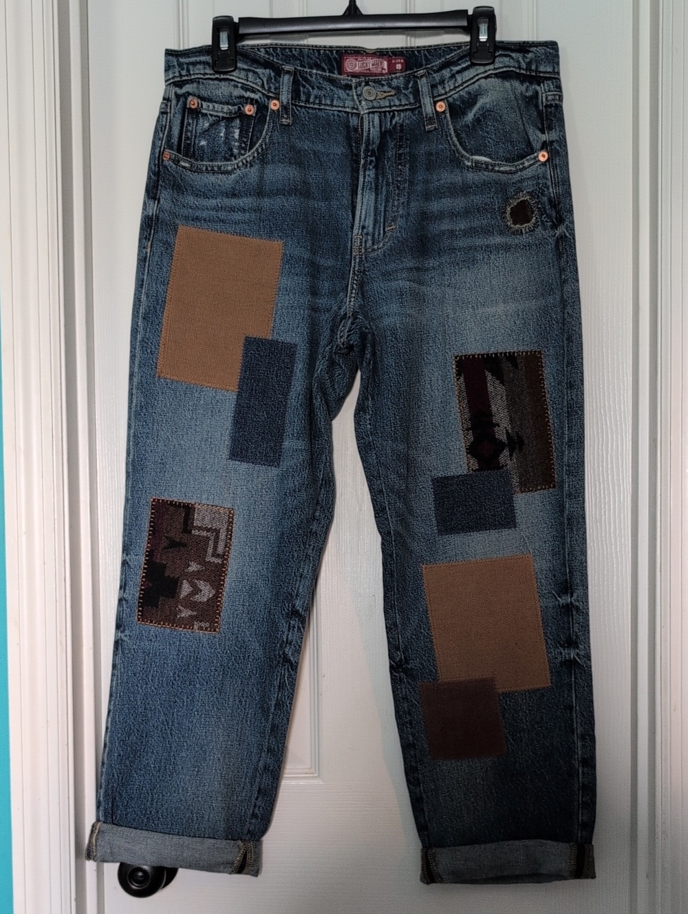 Women's Blue Patchwork Jeans - Lucky Brand 6/28